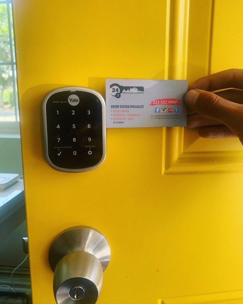 Yale Smart Lock installed on residential door Yale Smart Lock installed on residential door